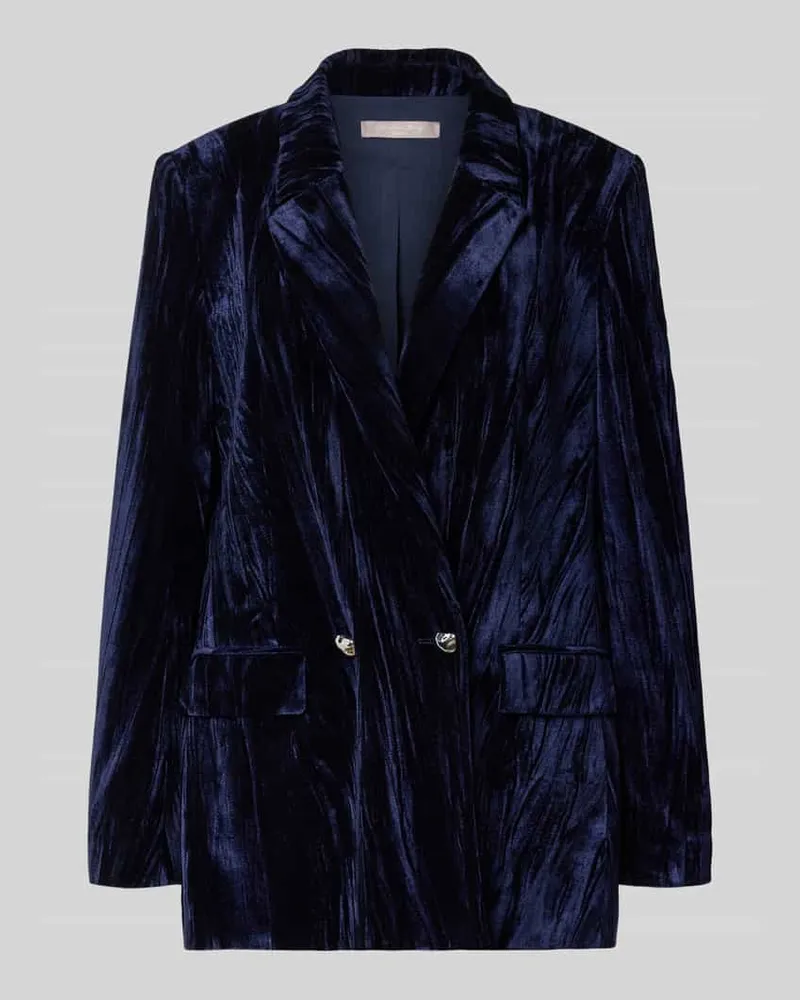 Christian Berg Relaxed Fit Blazer aus Samt mit Reverskragen Dunkelblau