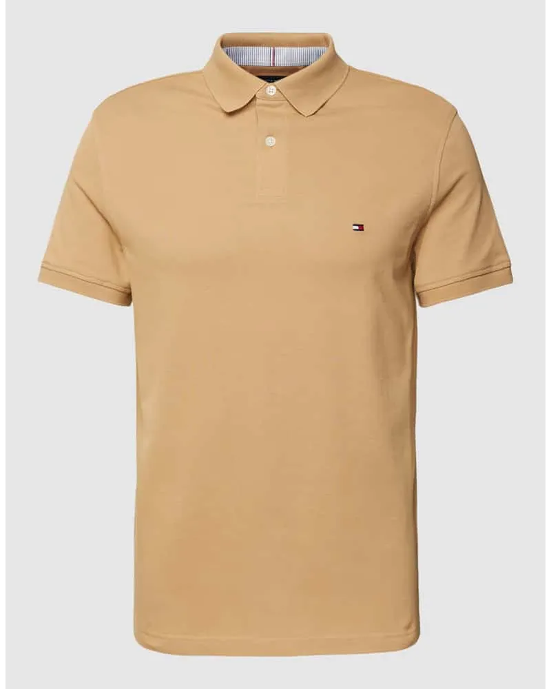 Tommy Hilfiger Poloshirt mit Label-Stitching Khaki