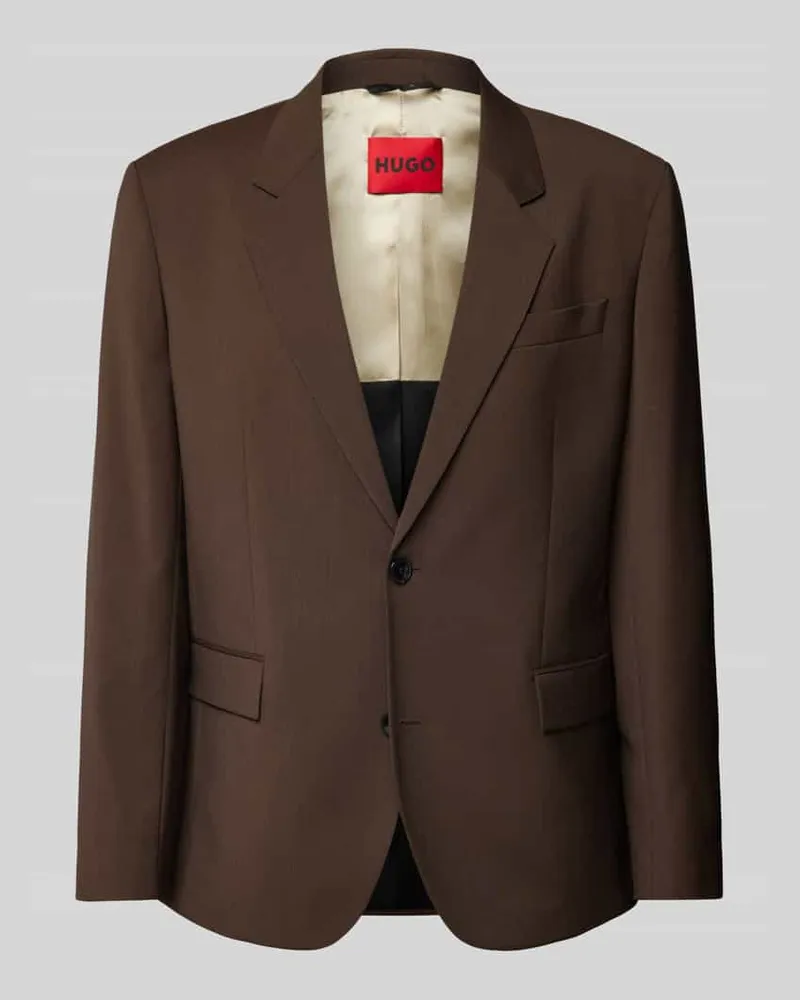 HUGO BOSS 2-Knopf-Sakko aus Schurwolle mit Reverskragen Modell 'Karlo Mittelbraun