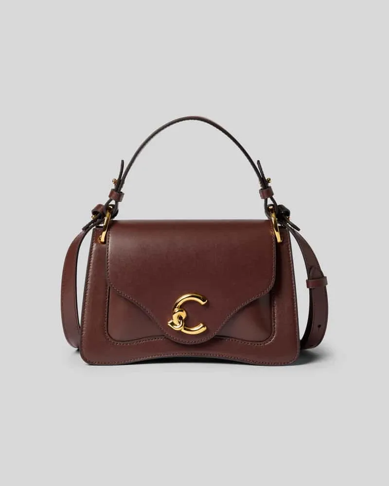 Coccinelle Shoulder Bag mit Logo-Detail Dunkelbraun