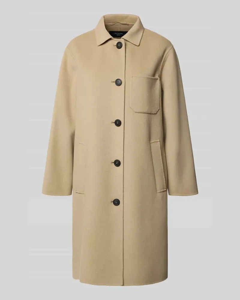 Max Mara Regular Fit Wollmantel mit einreihiger Knopfleiste Modell 'ZENONE Camel