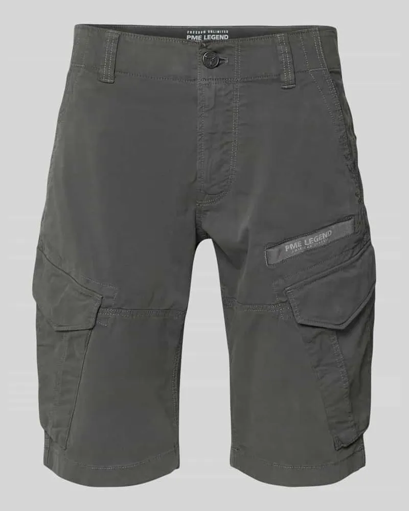 PME Legend Tapered Fit Cargo Bermudas mit Pattentaschen Modell 'Nordrop Anthrazit