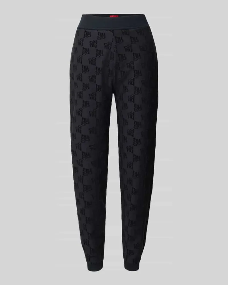 HUGO BOSS Slim Fit Sweatpants aus Baumwoll-Mix Modell 'TERRYMONOGRAM Black