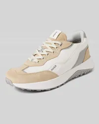 HUGO BOSS Ledersneaker mit Kontrastbesatz Modell 'Kane Beige