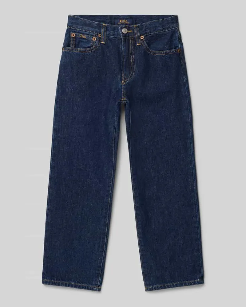 Ralph Lauren Straight Fit Jeans mit Logo-Patch Dunkelblau