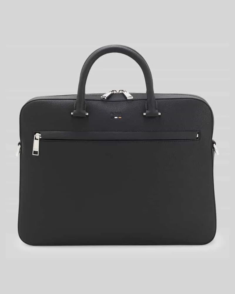 HUGO BOSS Laptoptasche in Leder-Optik Modell 'RAY Black