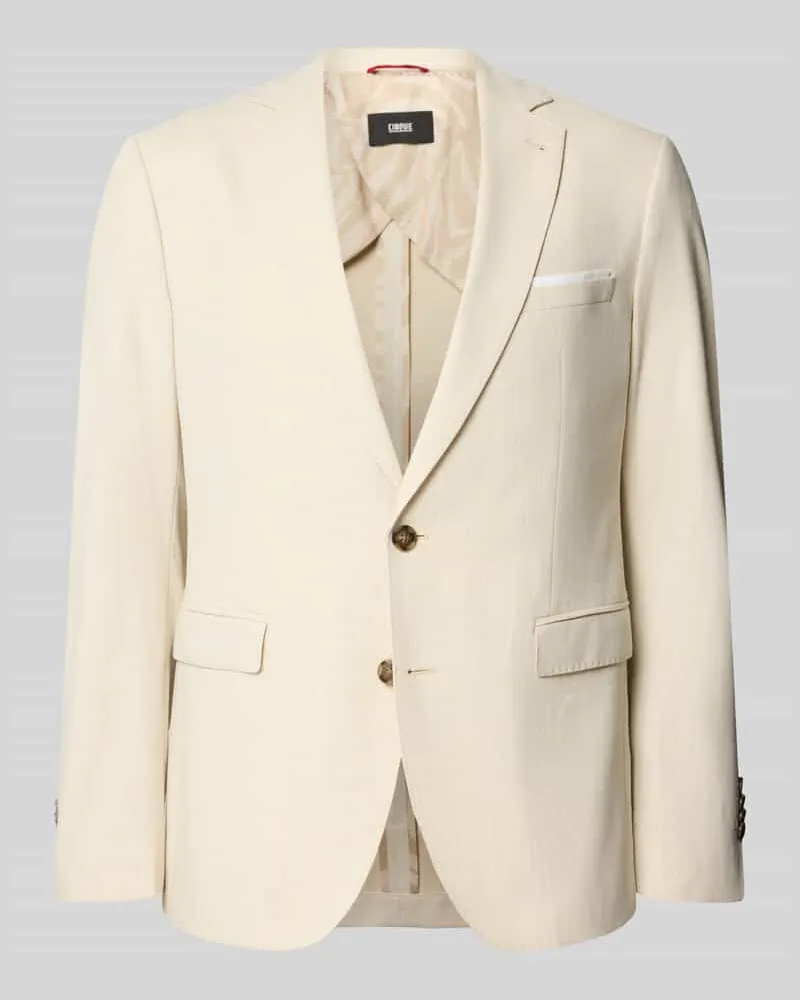 cinque Sakko mit Brustleistentasche und Einstecktuch Beige