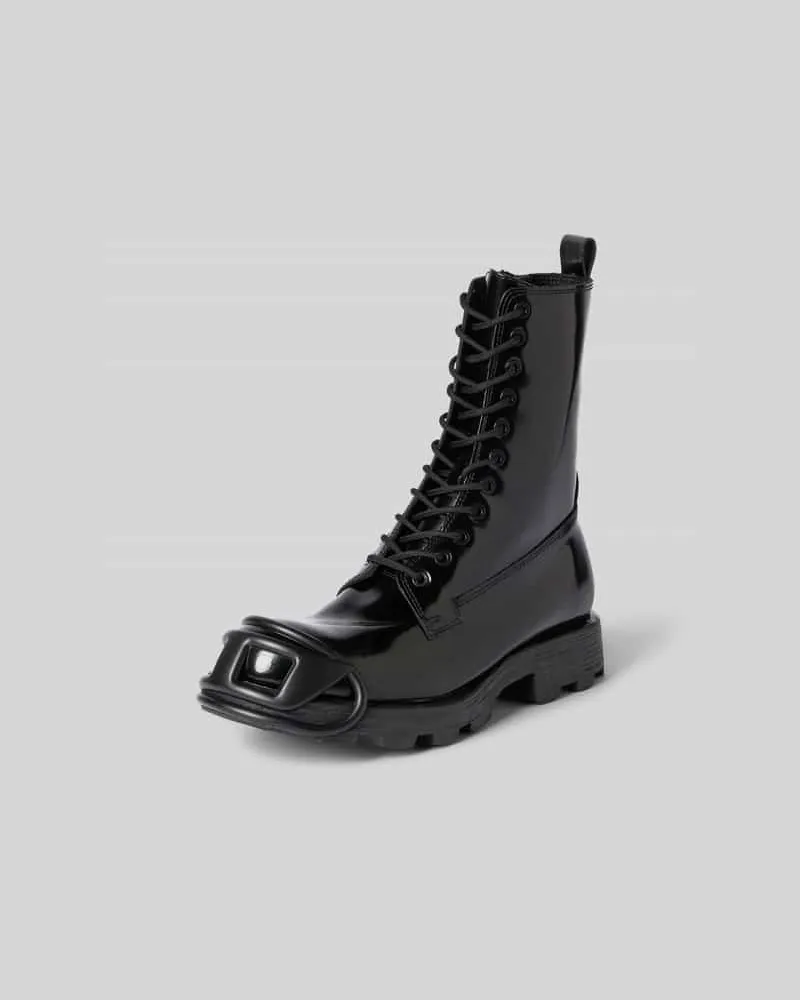 Diesel Schnürstiefel mit Logo-Detail Black