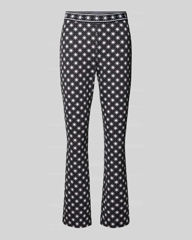Marc Cain Flared Fit Stoffhose mit elastischem Bund Black