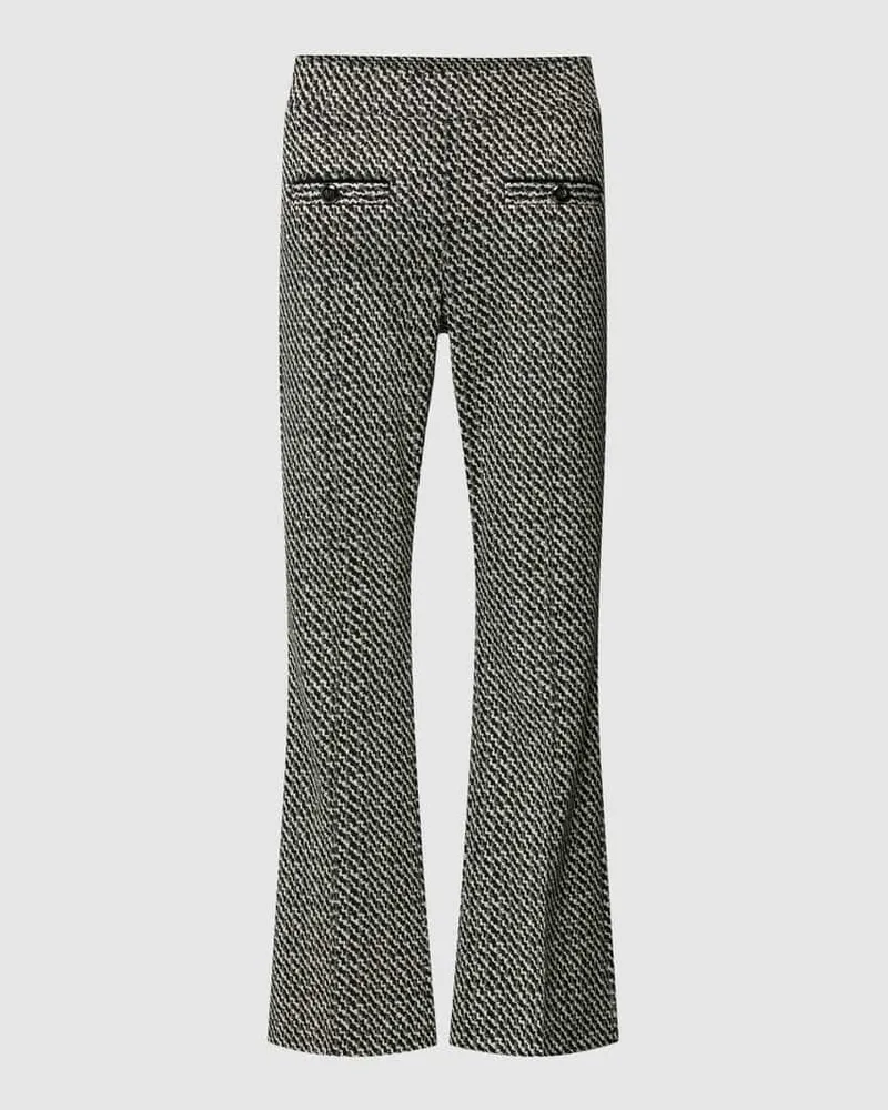 Cambio Verkürzte Hose mit Allover-Muster Modell 'Ranee Black
