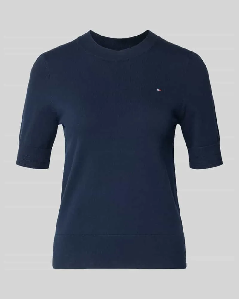 Tommy Hilfiger Regular Fit Strickpullover aus Baumwoll-Mix Marine