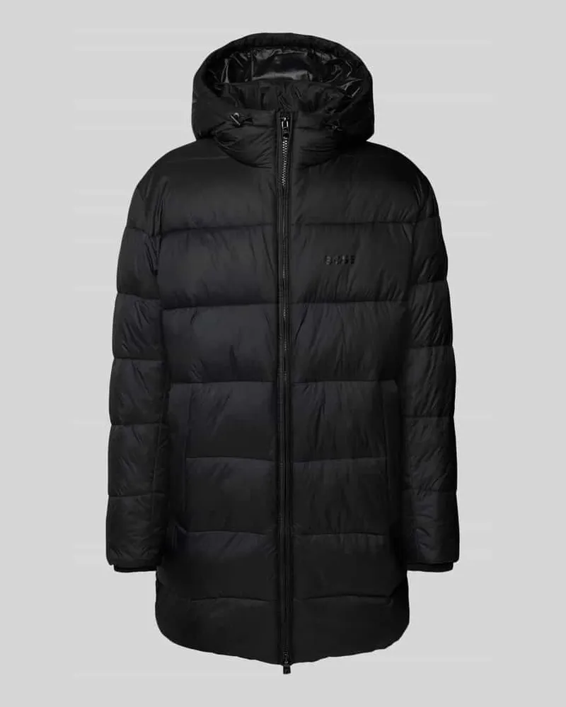 HUGO BOSS Regular Fit Steppjacke mit Label Print Modell 'CIKER Black