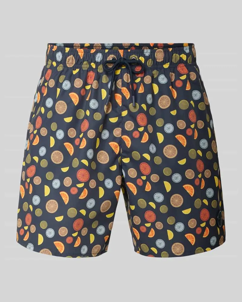 Colmar Regular Fit Swimshorts mit Allover-Motiv-Print Marine