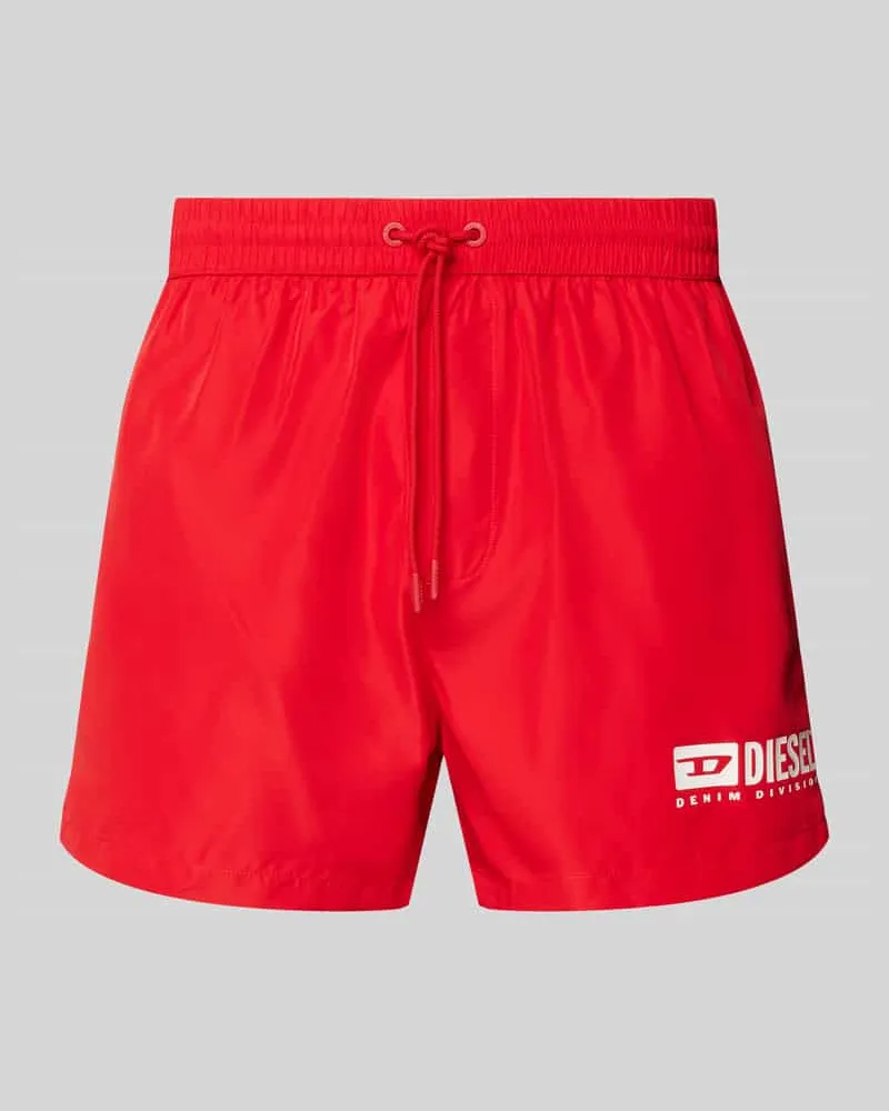 Diesel Badehose mit Label-Print Modell 'KEN Rot