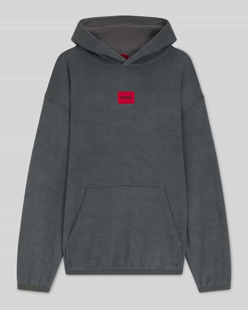 HUGO BOSS Relaxed Fit Hoodie mit Viskose-Anteil Anthrazit