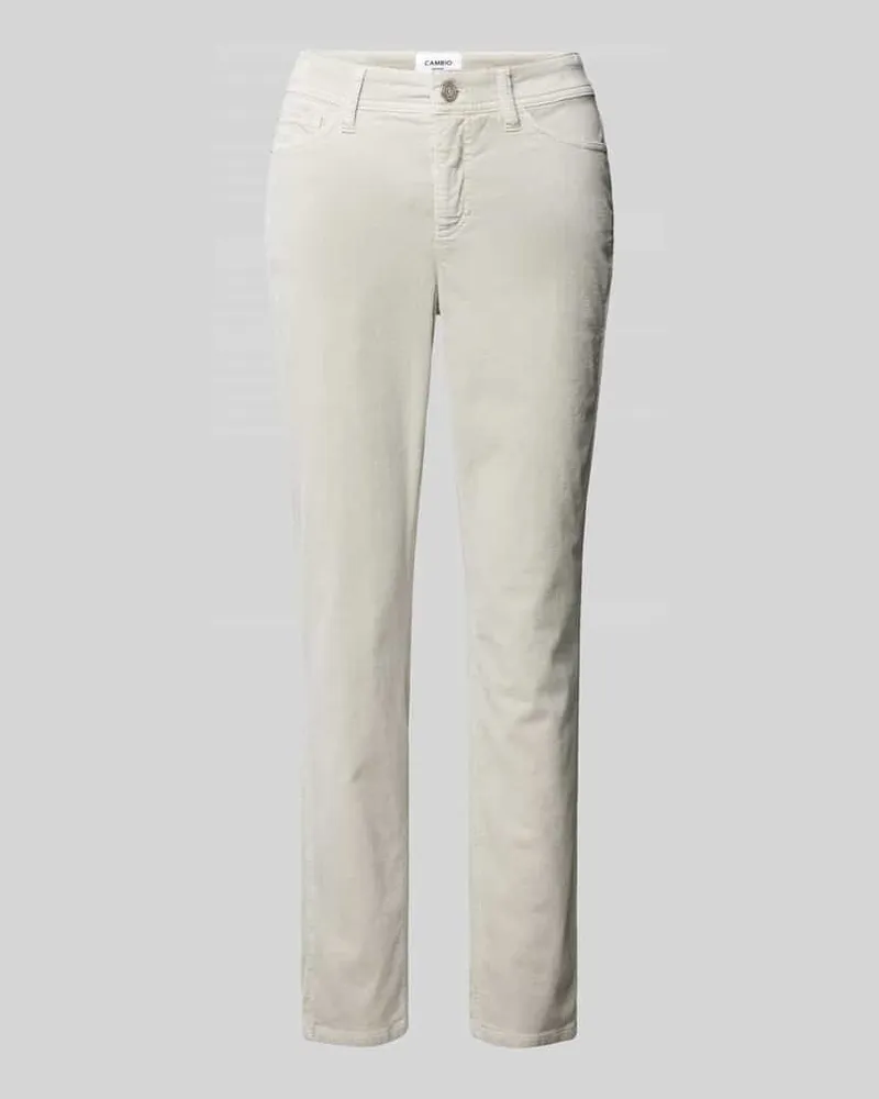Cambio Slim Fit Cordhose im 5-Pocket-Design Modell 'PIPPER Hellgrau