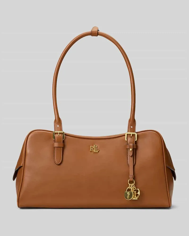 Ralph Lauren Henkeltasche aus echtem Rindsleder Cognac