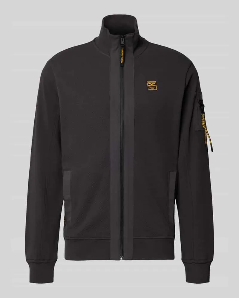 PME Legend Sweatjacke mit Stehkragen und Reißverschluss Anthrazit