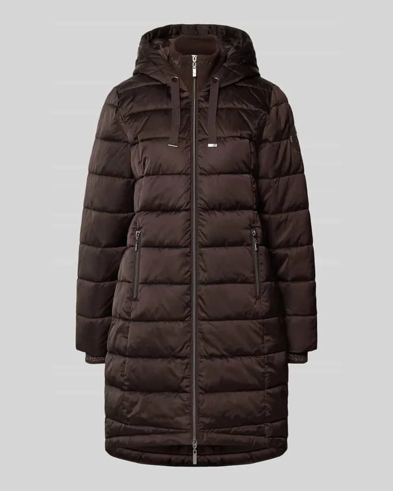 monari Regular Fit Steppmantel mit Zweiwege-Reißverschluss Schoko