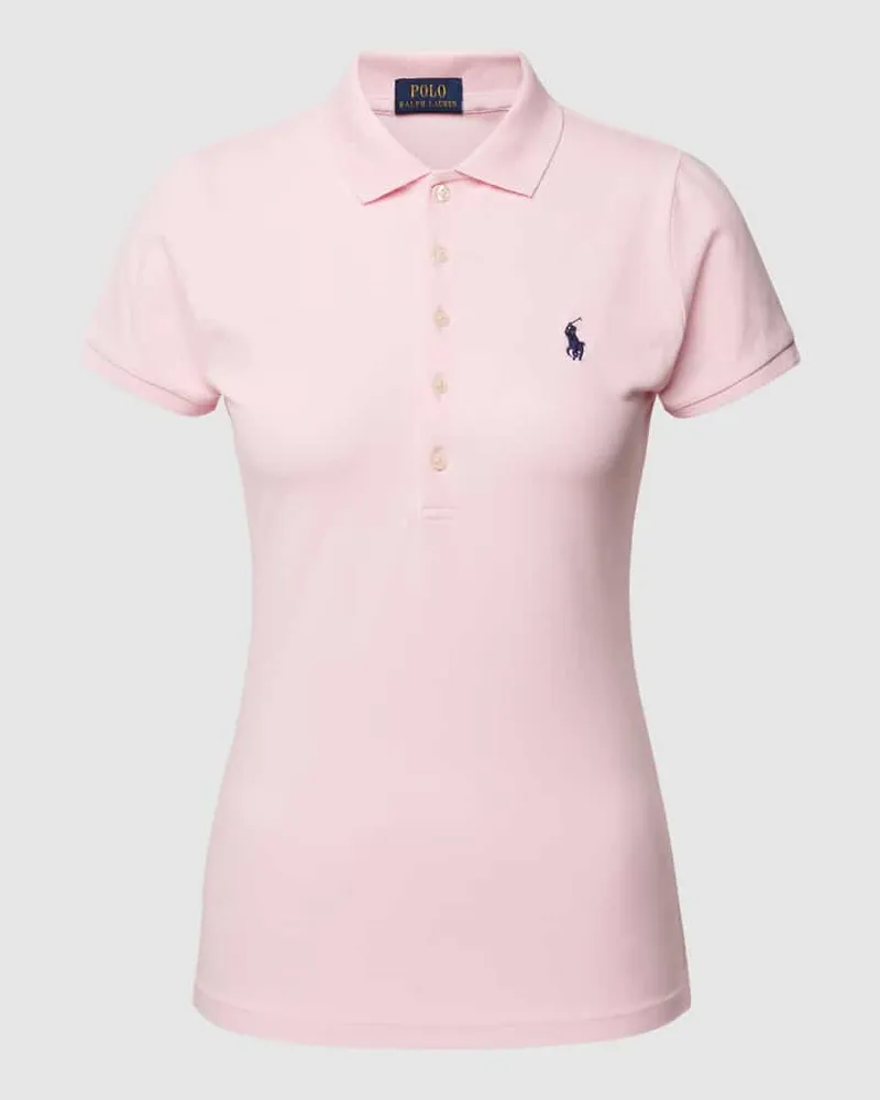 Ralph Lauren Slim Fit Poloshirt mit Logo-Stitching Modell 'JULIE Pink