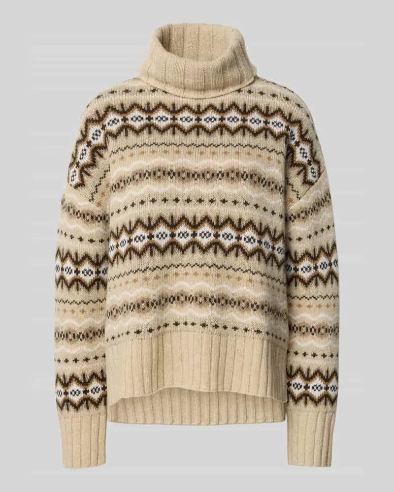 Barbour Regular Fit Rollkragenpullover aus Woll-Mix Modell 'HELEN Beige