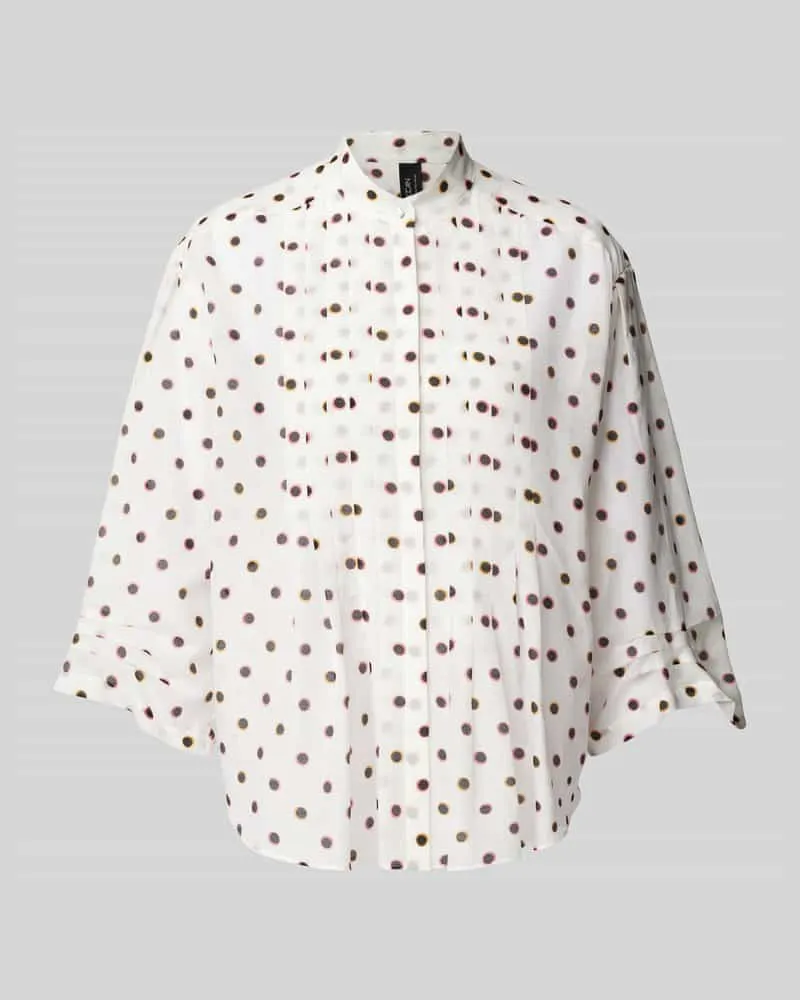 Marc Cain Relaxed Fit Bluse mit Stehkragen Offwhite