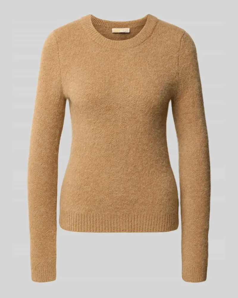 Michael Kors Slim Fit Strickpullover mit Rundhalsausschnitt Camel
