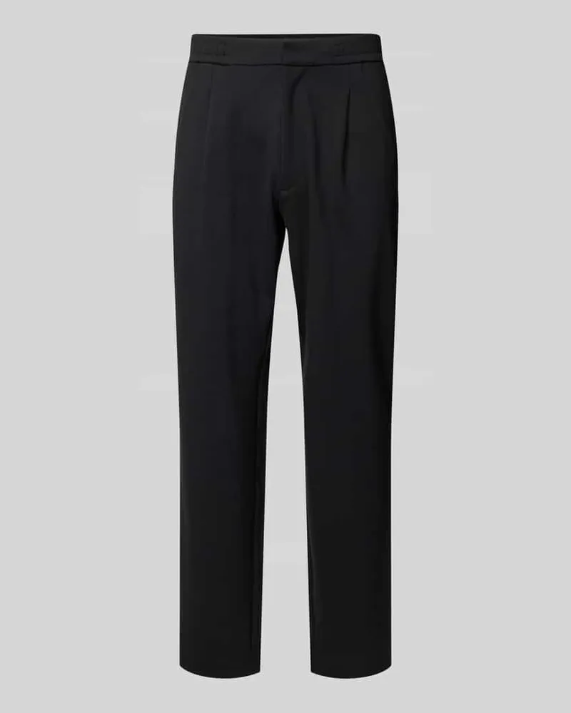 Calvin Klein Slim Tapered Fit Stoffhose mit Bundfalten Black
