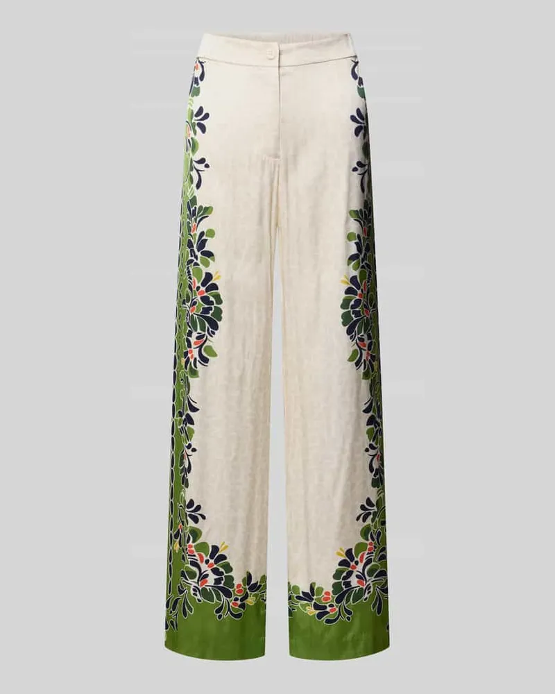Marc Cain Wide Leg Pants aus Viskose-Mix mit Eingrifftaschen Sand
