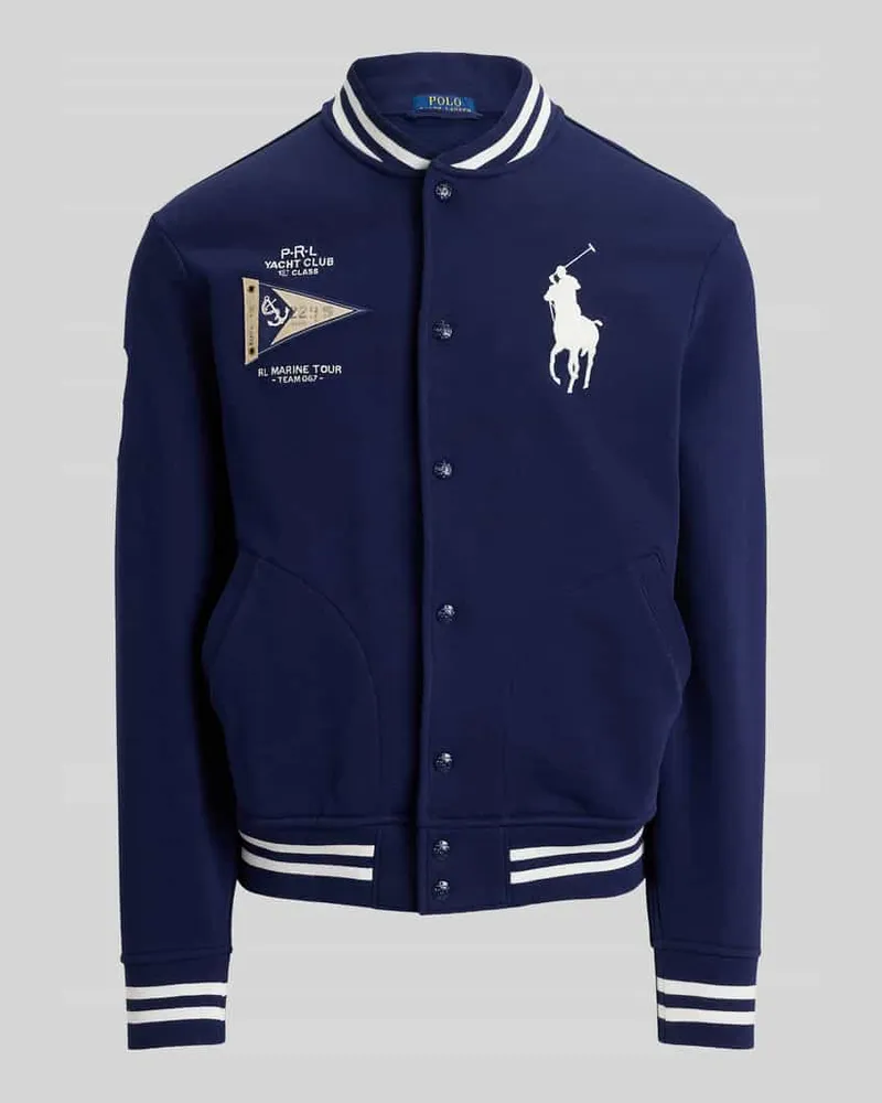 Ralph Lauren Regular Fit Sweatjacke im College-Stil Marine