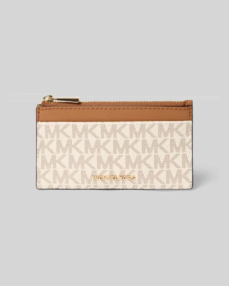 Michael Kors Portemonnaie mit Label-Applikation Modell 'JET SET Ecru