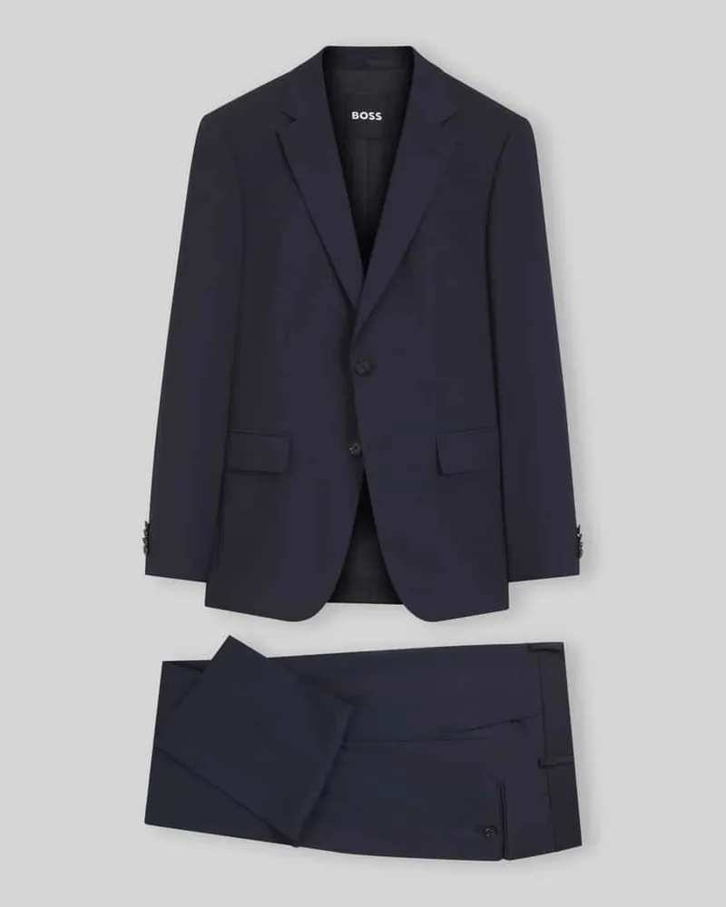 HUGO BOSS Slim Fit Anzug aus reiner Schurwolle Modell 'H-HUGE-2PCS-263 Marine
