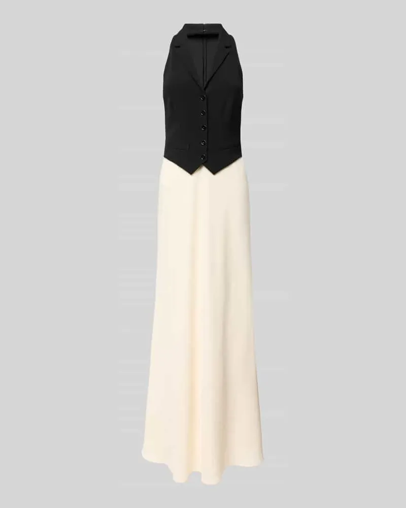 Ralph Lauren Abendkleid mit Reverskragen Modell 'Jillabret Black