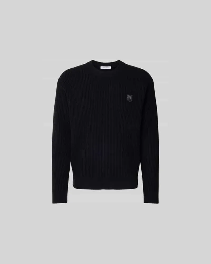 Kitsuné Pullover mit Label-Stitching Black