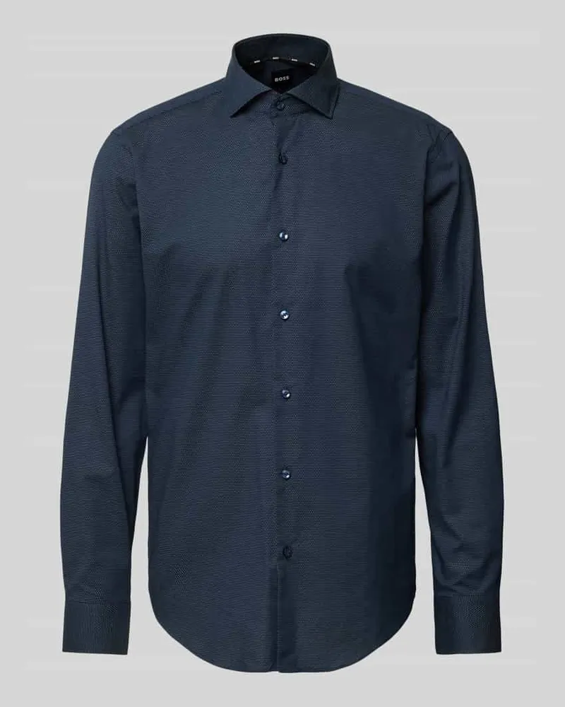 HUGO BOSS Regular Fit Business-Hemd mit Haifischkragen Modell 'Joe Marine