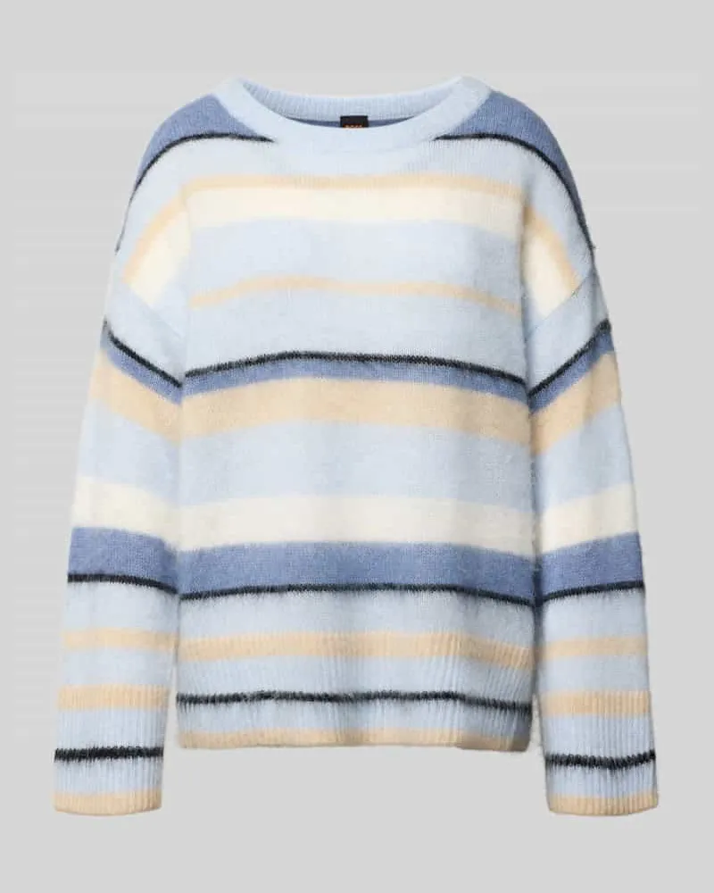 HUGO BOSS Oversized Strickpullover mit Woll-Alpaka-Anteil Modell 'C_FOSSET Hellblau