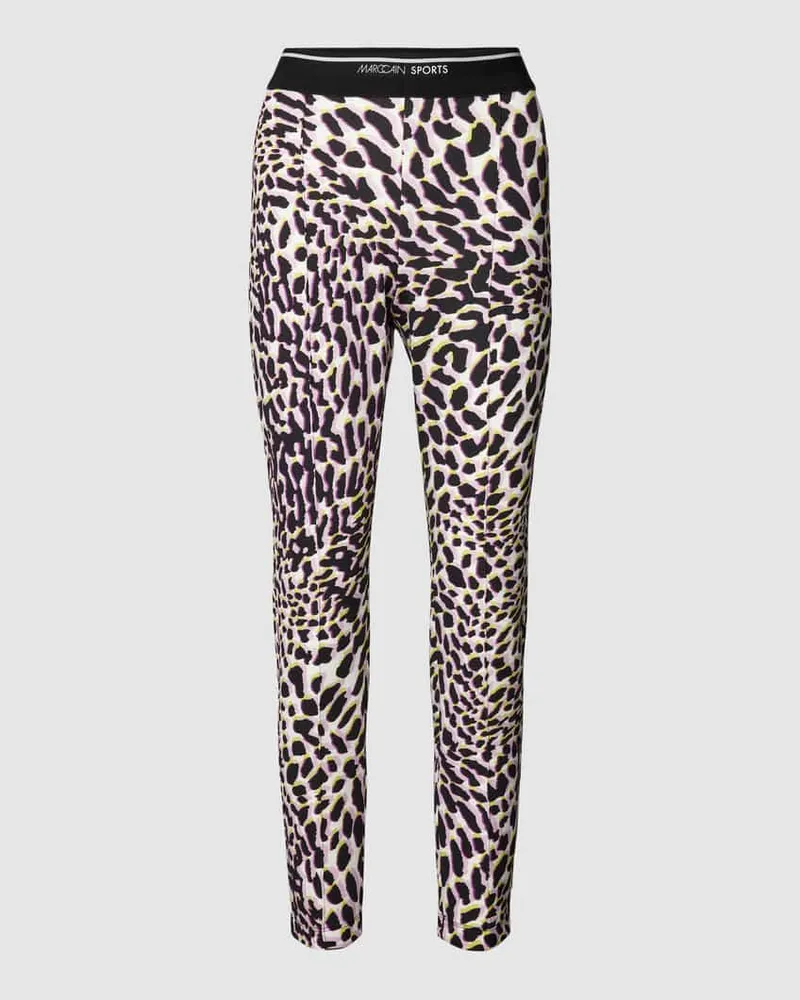 Marc Cain Slim Fit Stoffhose mit Animal-Print Flieder