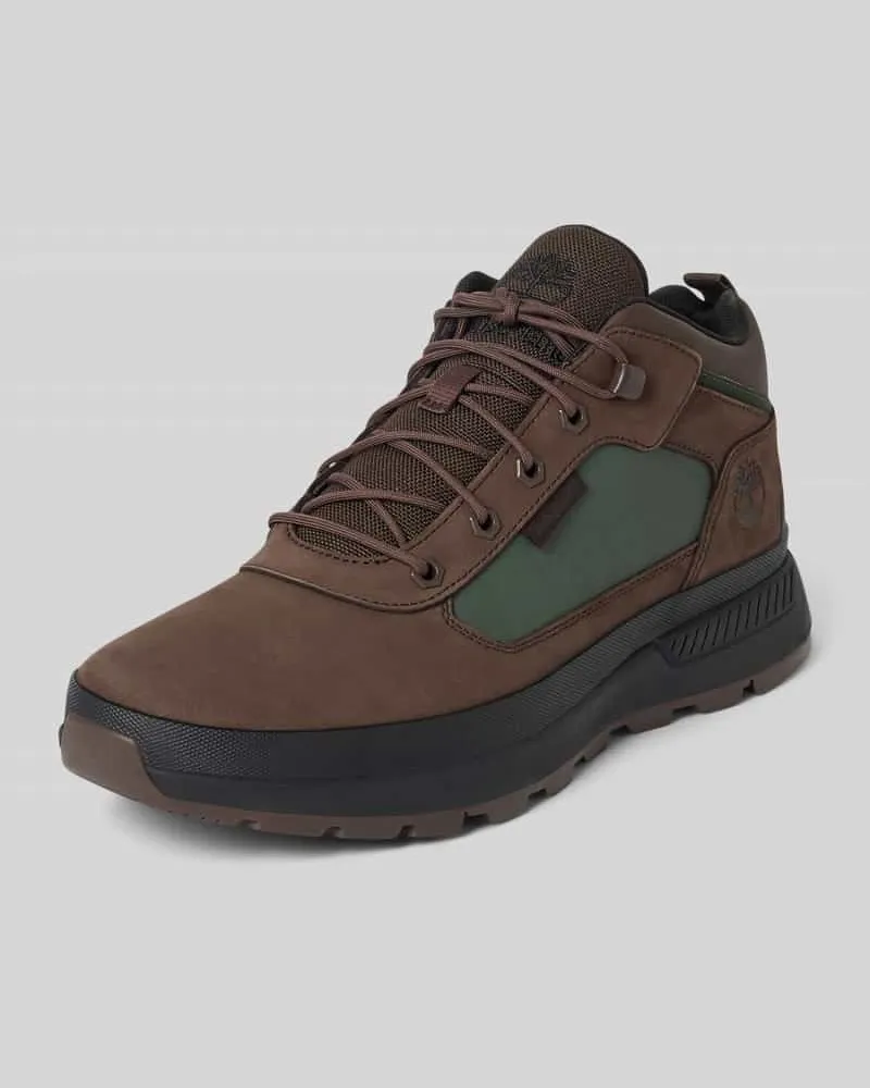 Timberland Schnürschuhe aus Leder-Mix Dunkelbraun