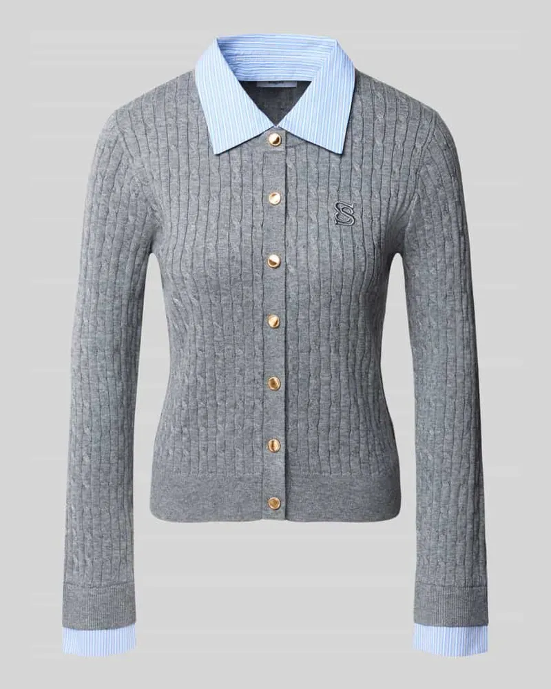Suncoo Strickjacke im 2-in-1-Look Modell 'GASTI Hellgrau