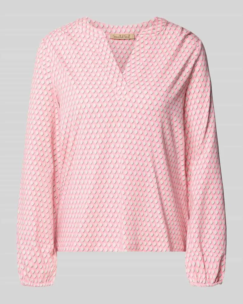 Smith & Soul Longsleeve mit V-Ausschnitt Pink