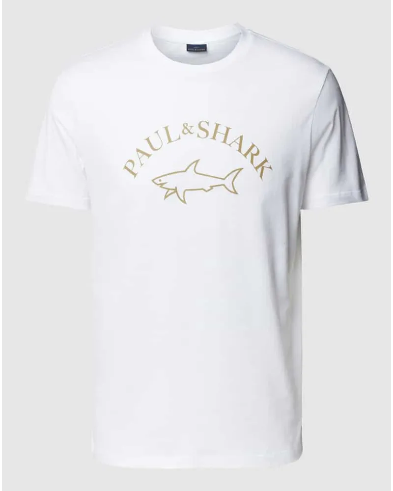 Paul & Shark T-Shirt mit Label-Print Weiss