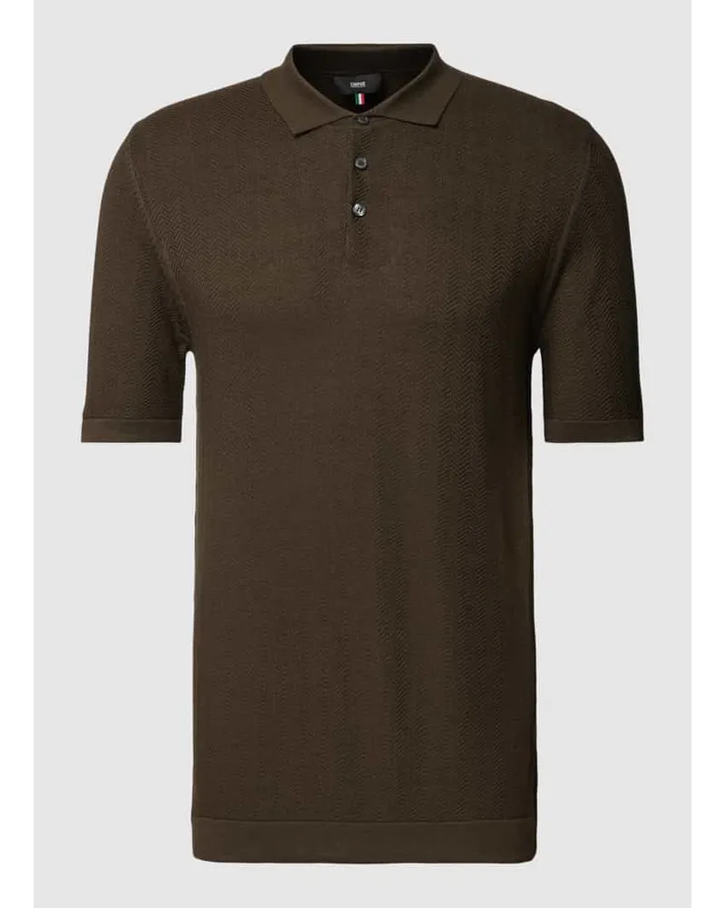 cinque Slim Fit Poloshirt mit Strukturmuster Modell 'Flavio Oliv