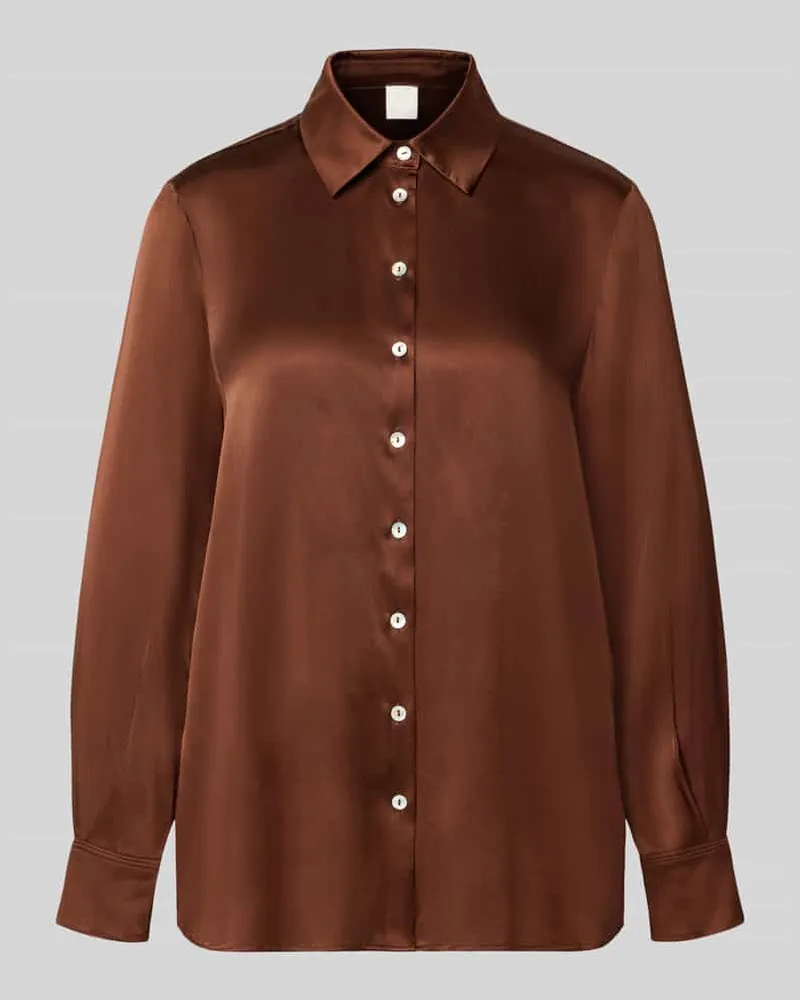 MARELLA Satinbluse mit Seiden-Anteil Modell 'ALFIO Hellbraun