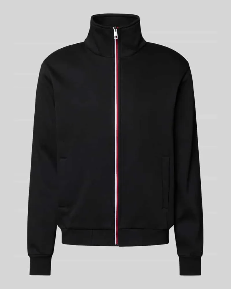 Tommy Hilfiger Regular Fit Sweatjacke aus Baumwoll-Mix Black
