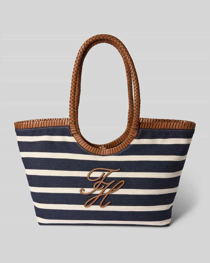 Tommy Hilfiger Strandtasche aus Baumwoll-Mix Dunkelblau