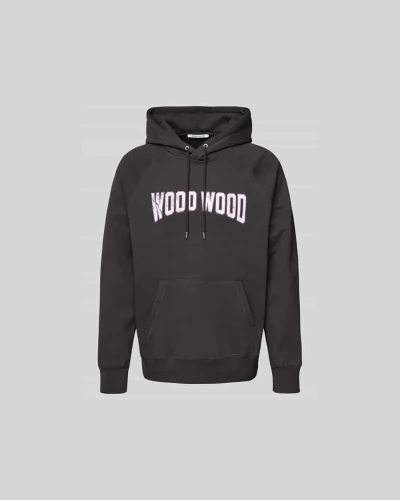 Wood Wood Oversized Hoodie mit Label-Print Anthrazit
