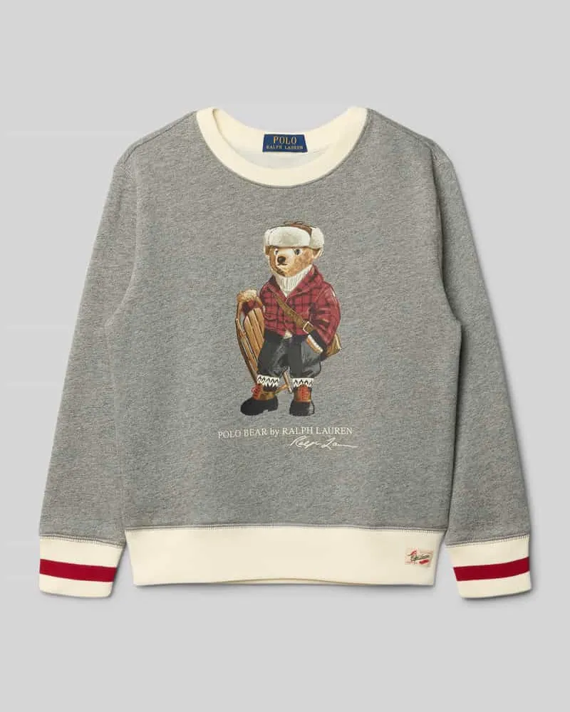 Ralph Lauren Sweatshirt mit Motiv und Rundhalsausschnitt Mittelgrau