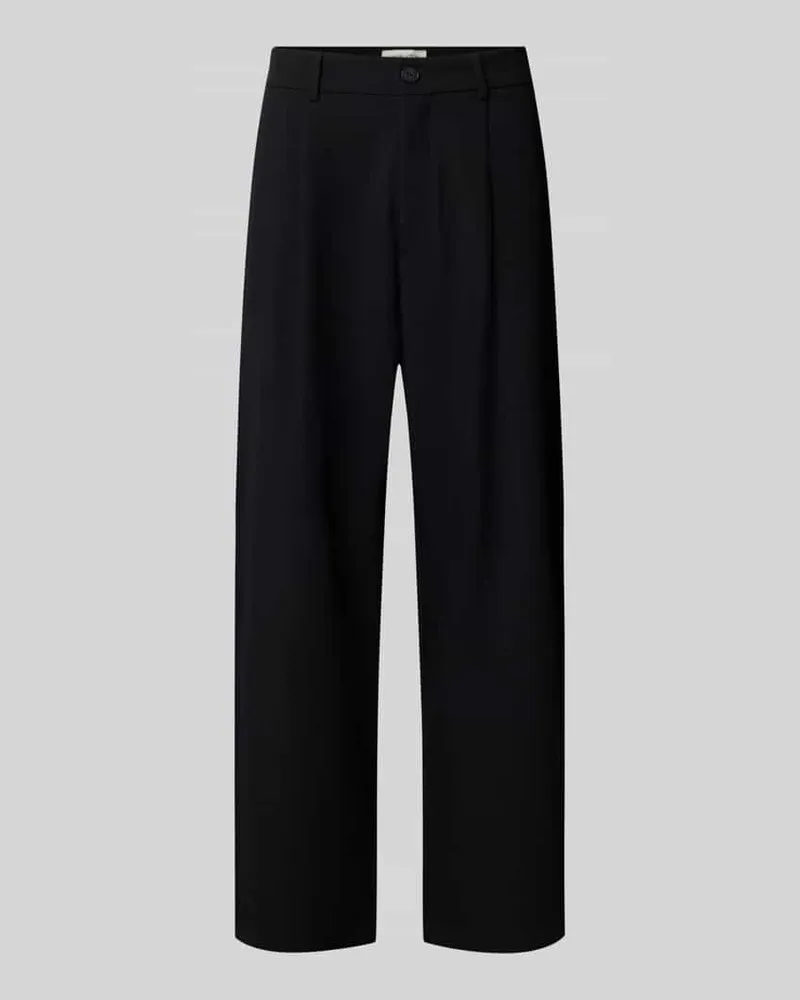 Casual Friday Relaxed Wide Fit Bundfaltenhose Modell 'ASKE Black