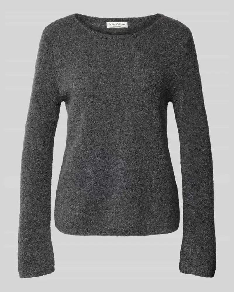 Marc O'Polo Regular Fit Strickpullover aus Schurwoll-Mix mit Alpaka-Anteil Dunkelgrau