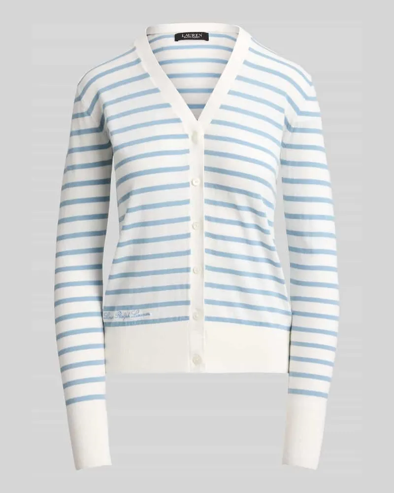 Ralph Lauren Regular Fit Strickjacke aus reiner Baumwolle Hellblau